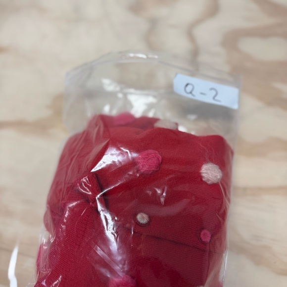 Vintage Mia Kato Design Cashmere Red Pom-Pom Cardigan Sweater Small - Picture 15 of 15